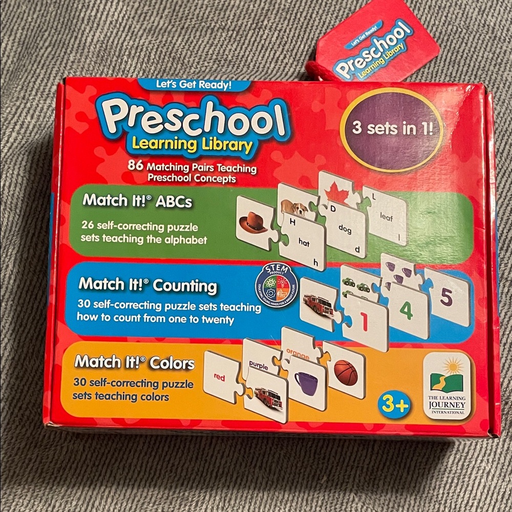 Preschool Learning Library Matching 3 in 1 Sets-86 Matching Pairs